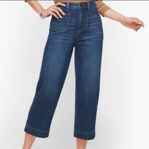 Talbots High Waist Wide Crop Denim Pants Size 10